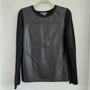 Vince Wool and Leather Sweater